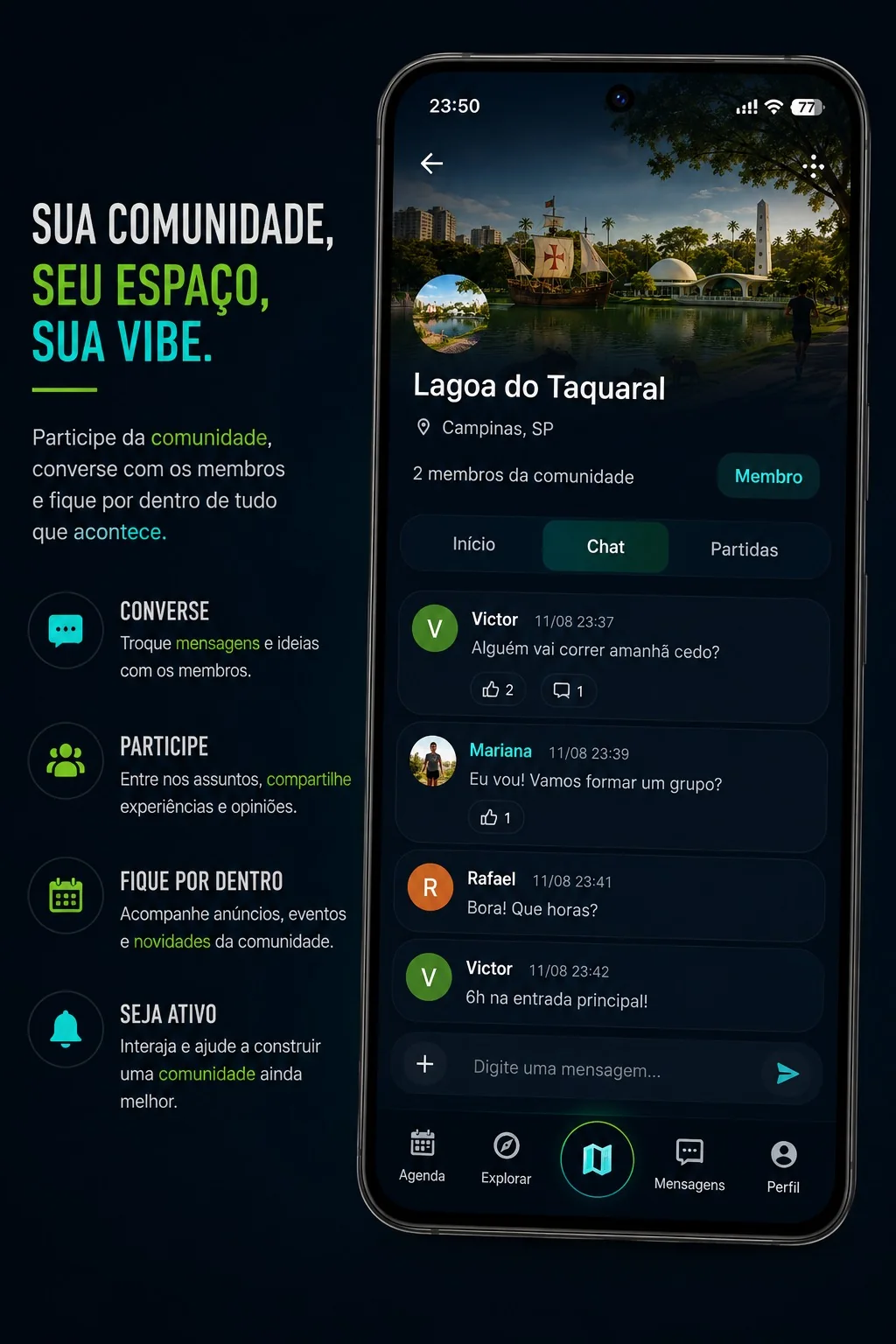 Comunidade no Vibe Sports